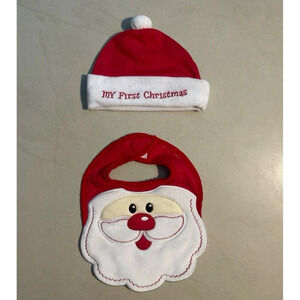 Christmas Santa Hat And Bib Set